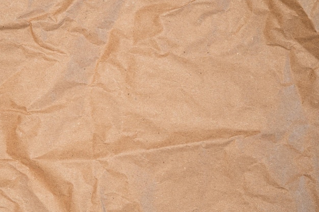 Craft verpakkingspapier textuur van vlakke gerimpelde vellen celluloseproducten Oude versnipperde pagina oppervlakte achtergrond Milieuvriendelijke lege verouderde recycleerbare verpakking