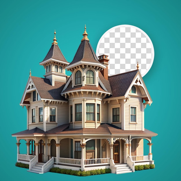 PSD craftsman house isolated on transparent background