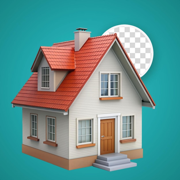 PSD craftsman house isolated on transparent background