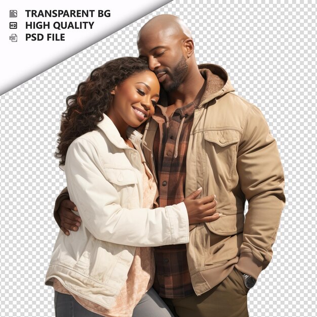 PSD cramped black couple ultra realistic style white backgrou