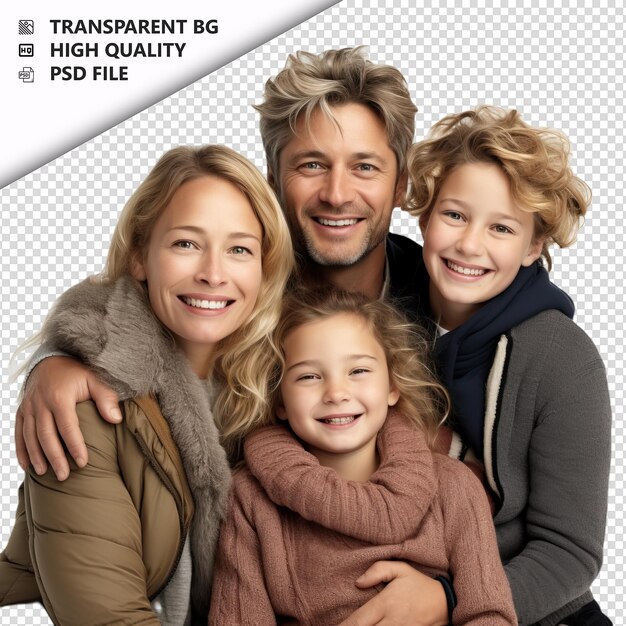 PSD cramped white family ultra realistische stijl witte achtergrond