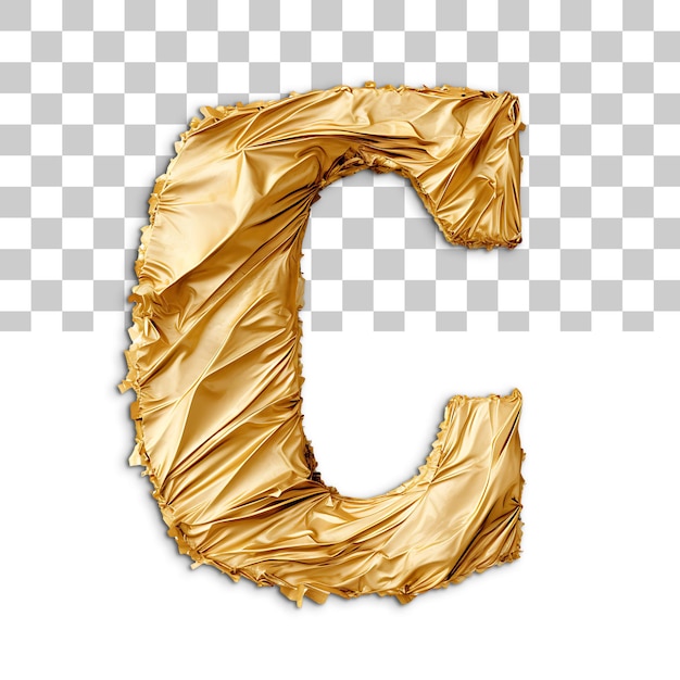 Crampled gold paper alphabet cutout