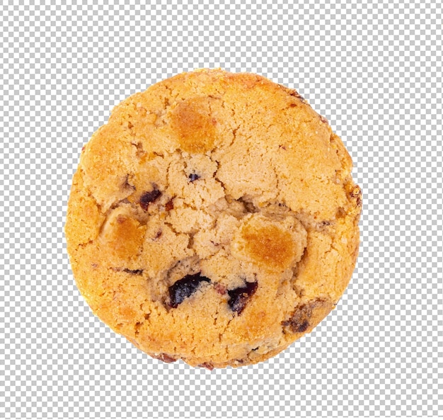 PSD cranberry oatmeal raisin cookie isolated on alpha layer