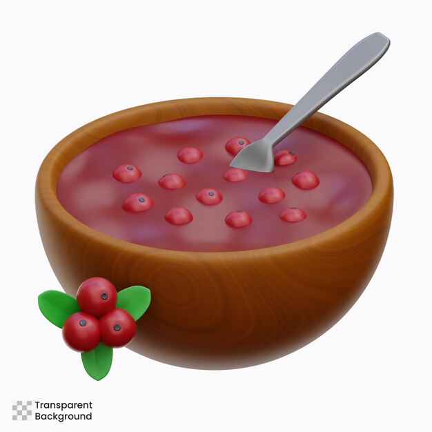 Cranberry sauce 3d icon illustrations