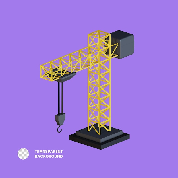 PSD crane 3d rendered icon illustration