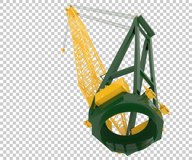 PSD crane hook isolated on transparent background 3d rendering illustration