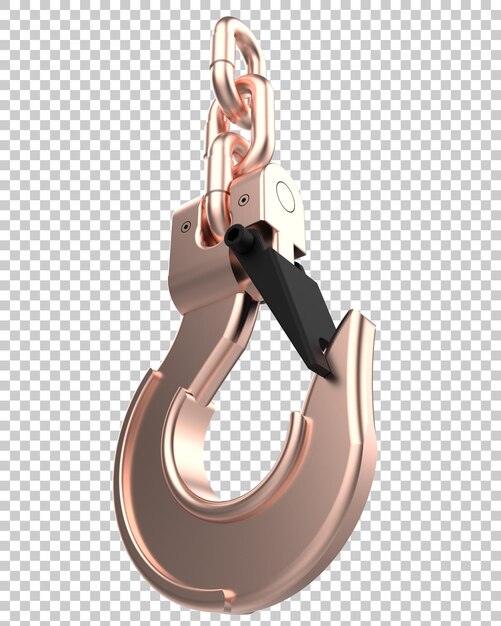 PSD crane hook on transparent background 3d rendering illustration