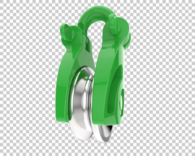 PSD crane hook with wheel isolated on transparent background 3d rendering illustration