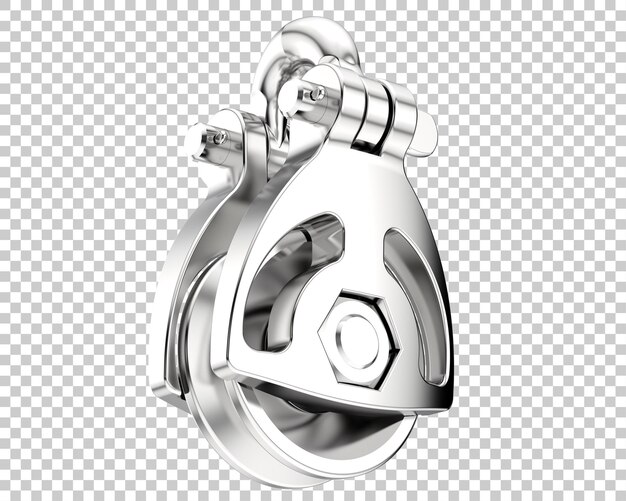 PSD crane hook with wheel isolated on transparent background 3d rendering illustration