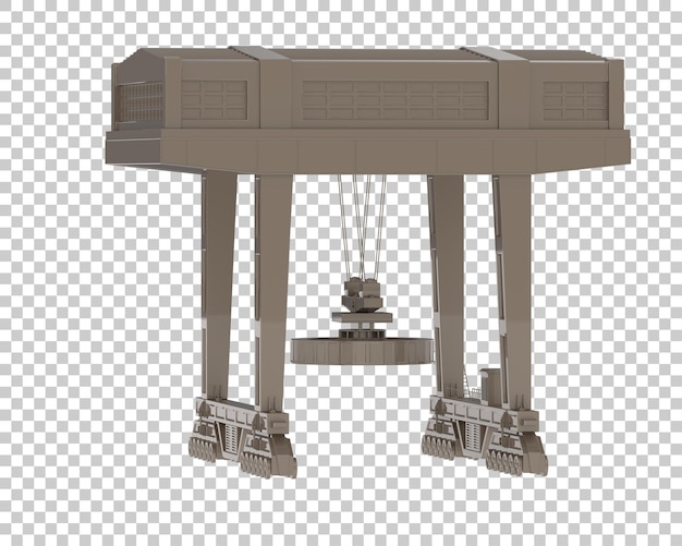 PSD 투명한 배경에 고립 된 크레인 3d 렌더링 일러스트레이션