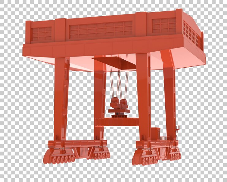 PSD 투명한 배경에 고립 된 크레인 3d 렌더링 일러스트레이션
