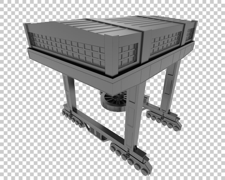 PSD crane isolated on transparent background 3d rendering illustration