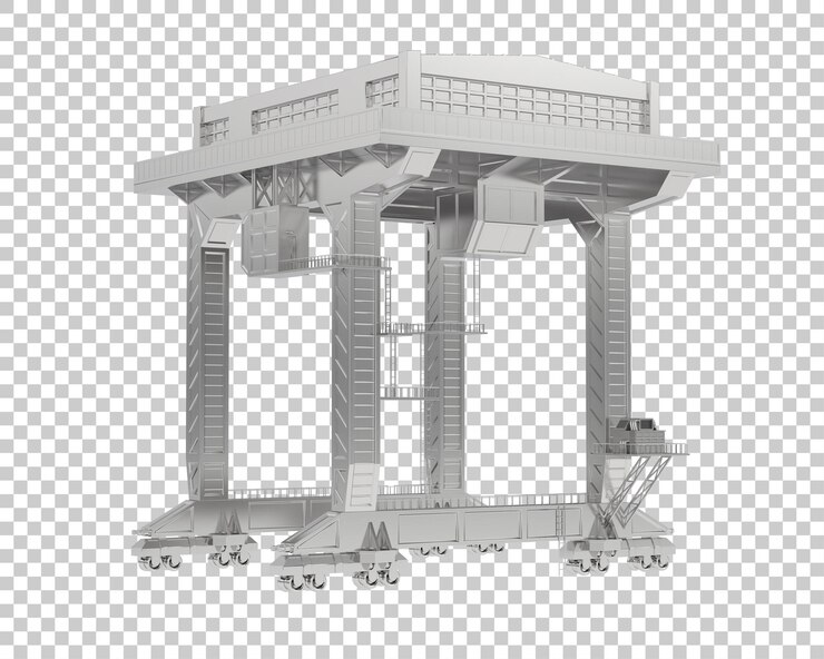 PSD crane isolated on transparent background 3d rendering illustration