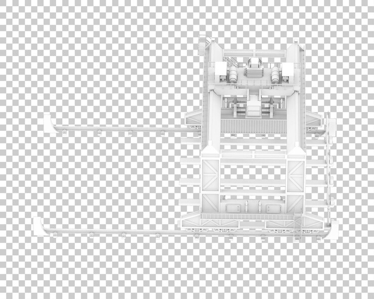 PSD クレーンが透明な背景に隔離された 3d レンダリングイラスト