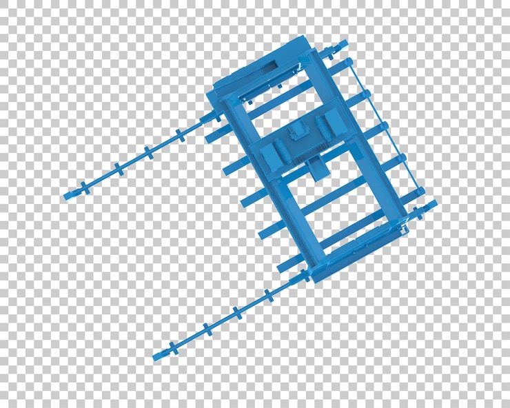 PSD crane isolated on transparent background 3d rendering illustration