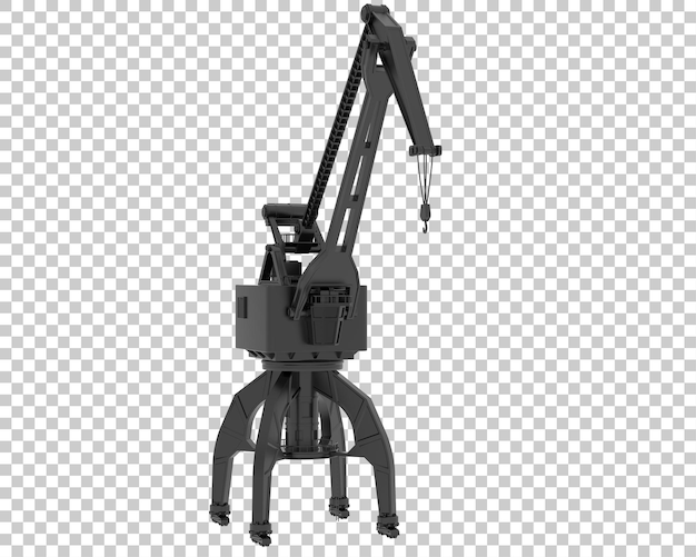 PSD crane isolated on transparent background 3d rendering illustration