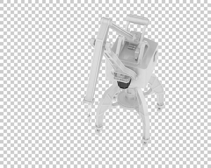 PSD crane isolated on transparent background 3d rendering illustration
