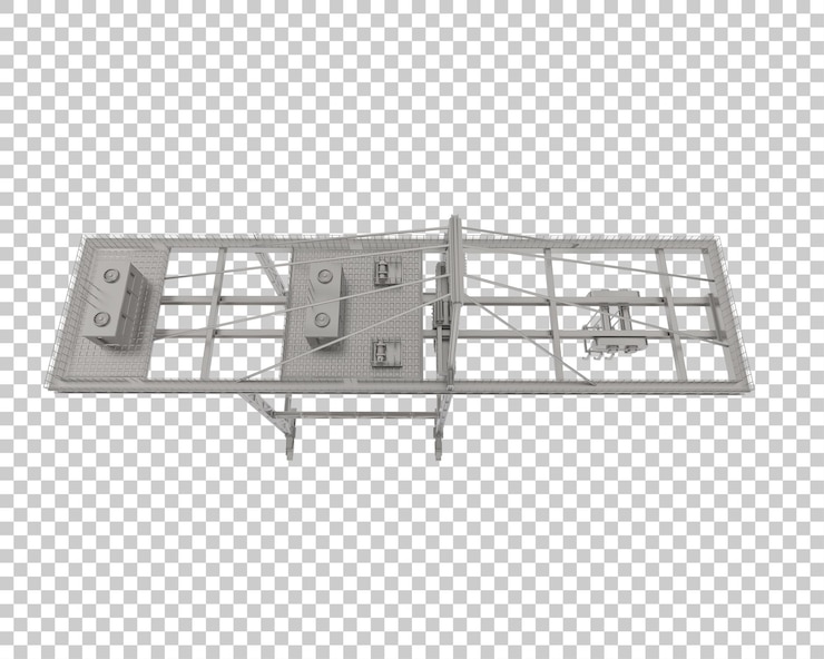 PSD crane isolated on transparent background 3d rendering illustration