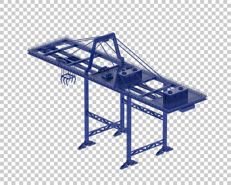 PSD crane isolated on transparent background 3d rendering illustration