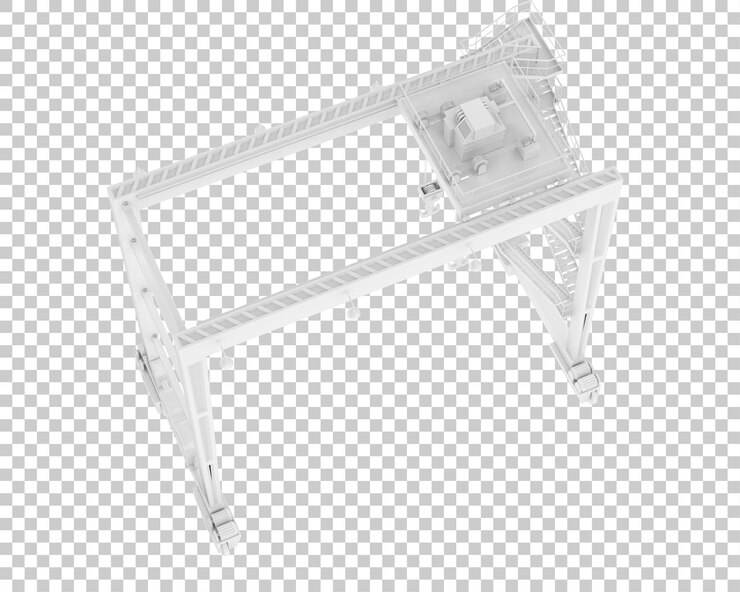 PSD crane isolated on transparent background 3d rendering illustration
