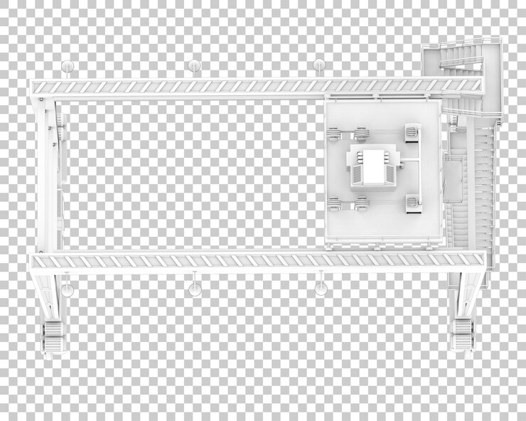 PSD crane isolated on transparent background 3d rendering illustration