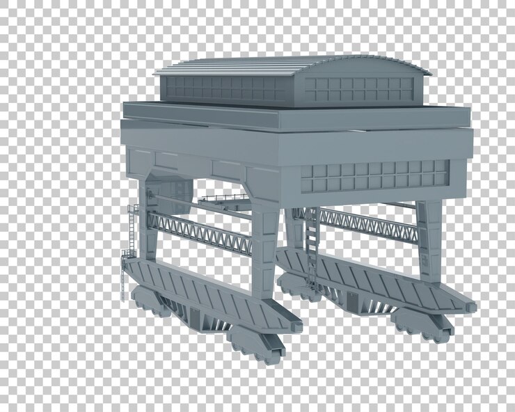 PSD crane isolated on transparent background 3d rendering illustration