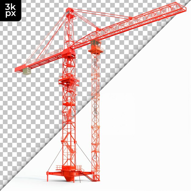 PSD crane isolated on transparent background