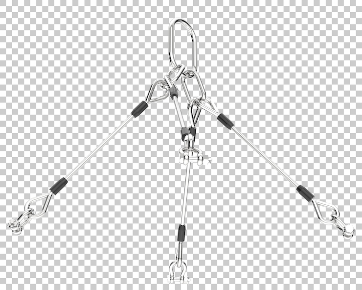 PSD crane wire isolated on transparent background 3d rendering illustration