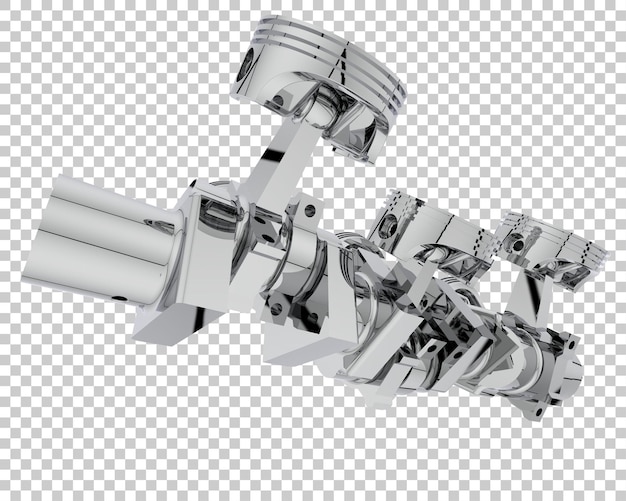 PSD crank shaft isolated on transparent background 3d rendering illustration