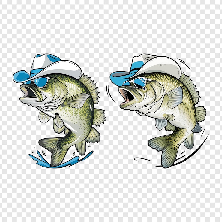 PSD crappie ryba z kowbojskim kapeluszem i aviator okulary przeciwsłoneczne