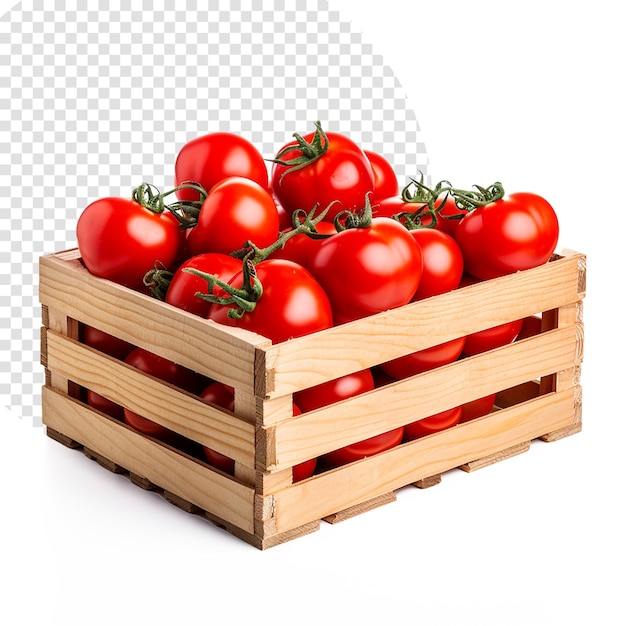 Ящик помидоров на белом фоне