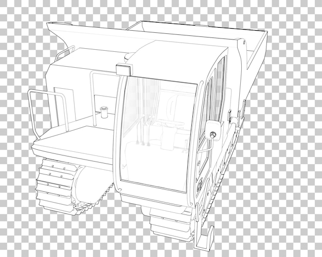 crawler on transparent background 3d rendering illustration