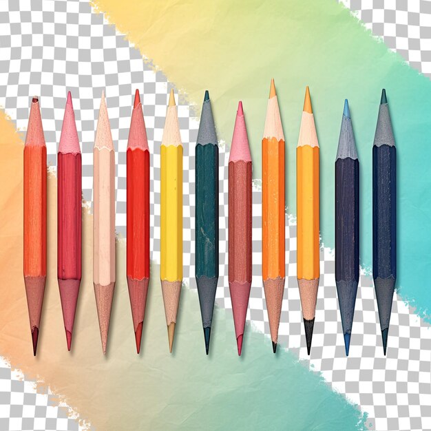 PSD crayons on transparent background