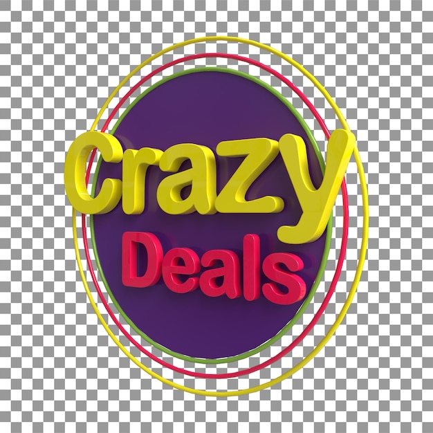 PSD crazy deals renderowanie etykiety oferty 3d