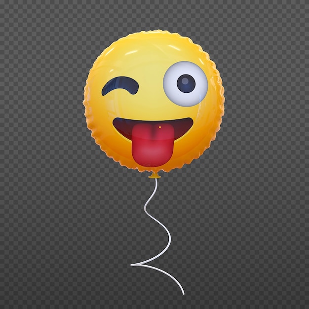 PSD crazy emoji balloons 3d