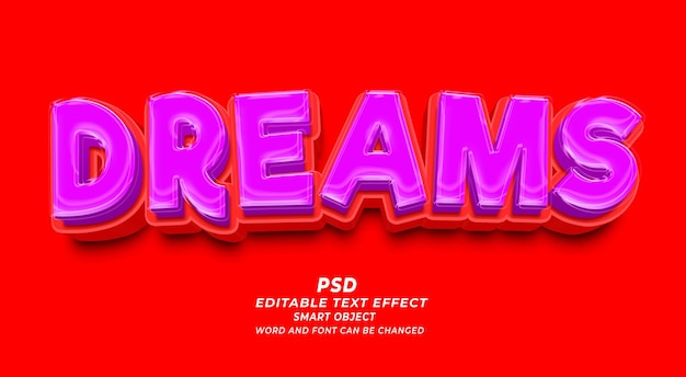 Cream 3d editable text effect photoshop psd template