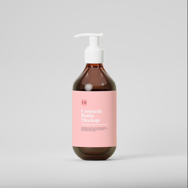 Cream in Bottle Cosmetic Product Mockup