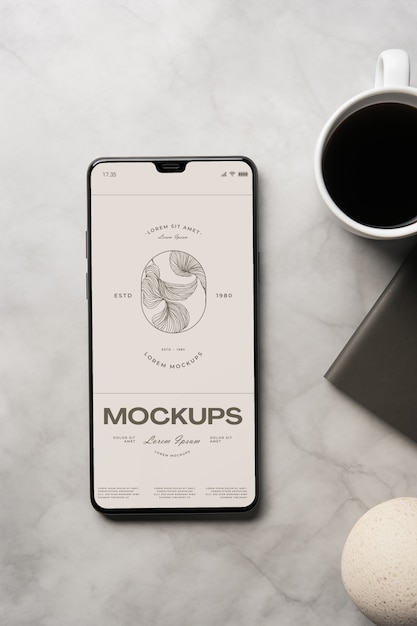 Cream color device mockup