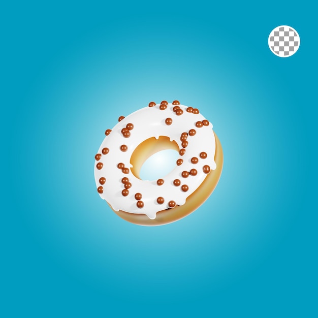 Cream donut 3d illustration