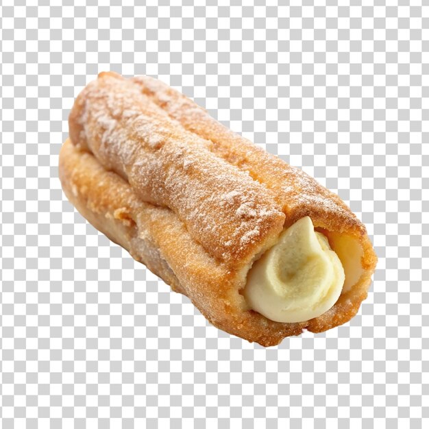 PSD cream filled churros isolated on transparent background