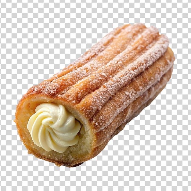 Cream filled churros isolated on transparent background