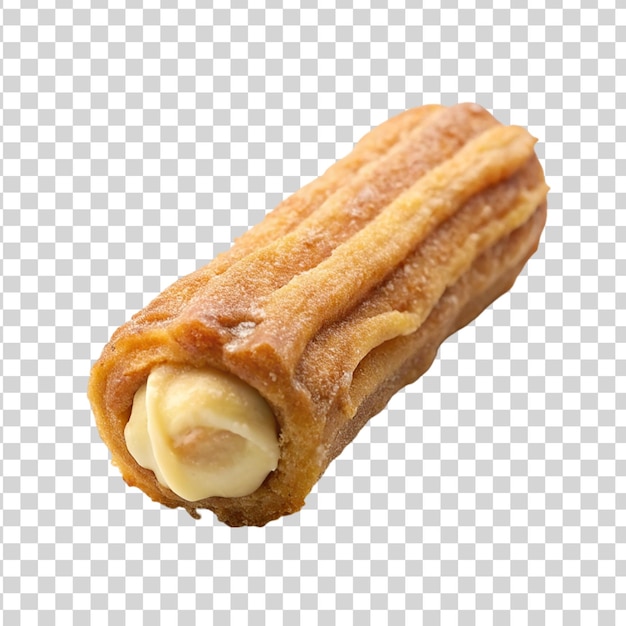 Cream filled churros isolated on transparent background