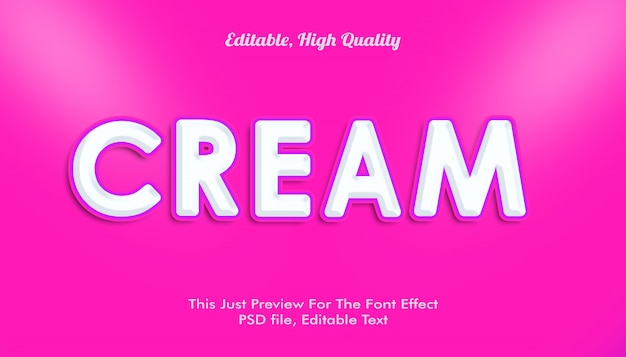 Cream font effect