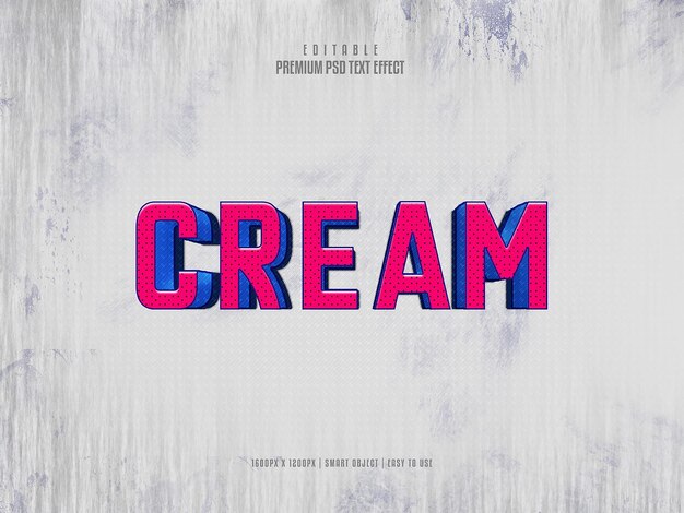 PSD cream fully editable text effect