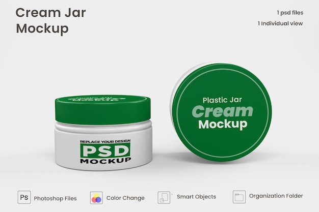 Mockup cosmetico in vasetto di crema psd premium