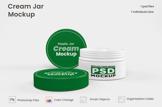 Cream jar cosmetic mockup Premium Psd