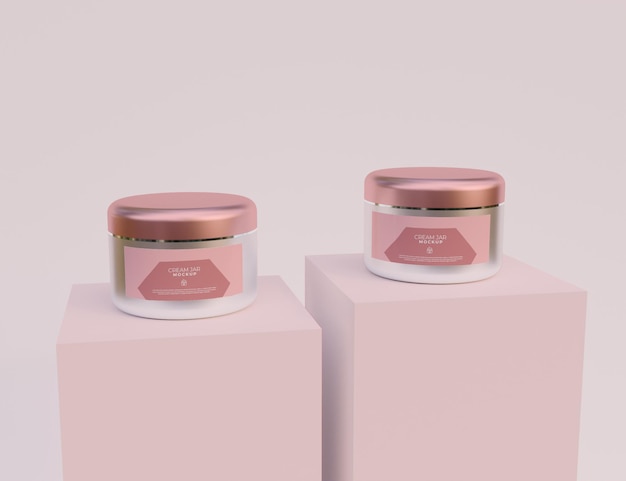 PSD cream jar mockup psd