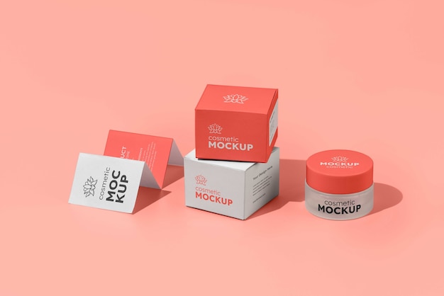 PSD cream jar packaging mockup design