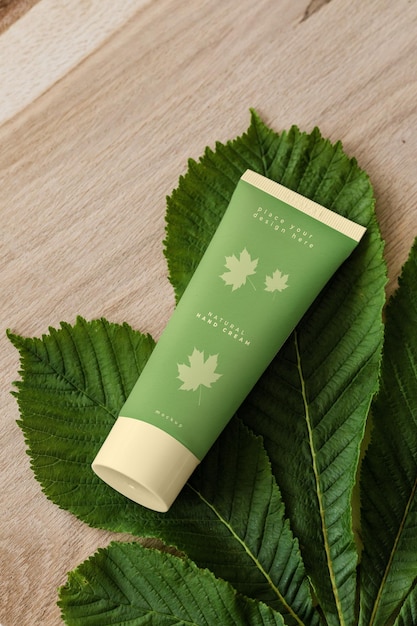 Cream packaging tube mockup