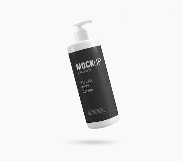 Cream pump bottle advertising mockup